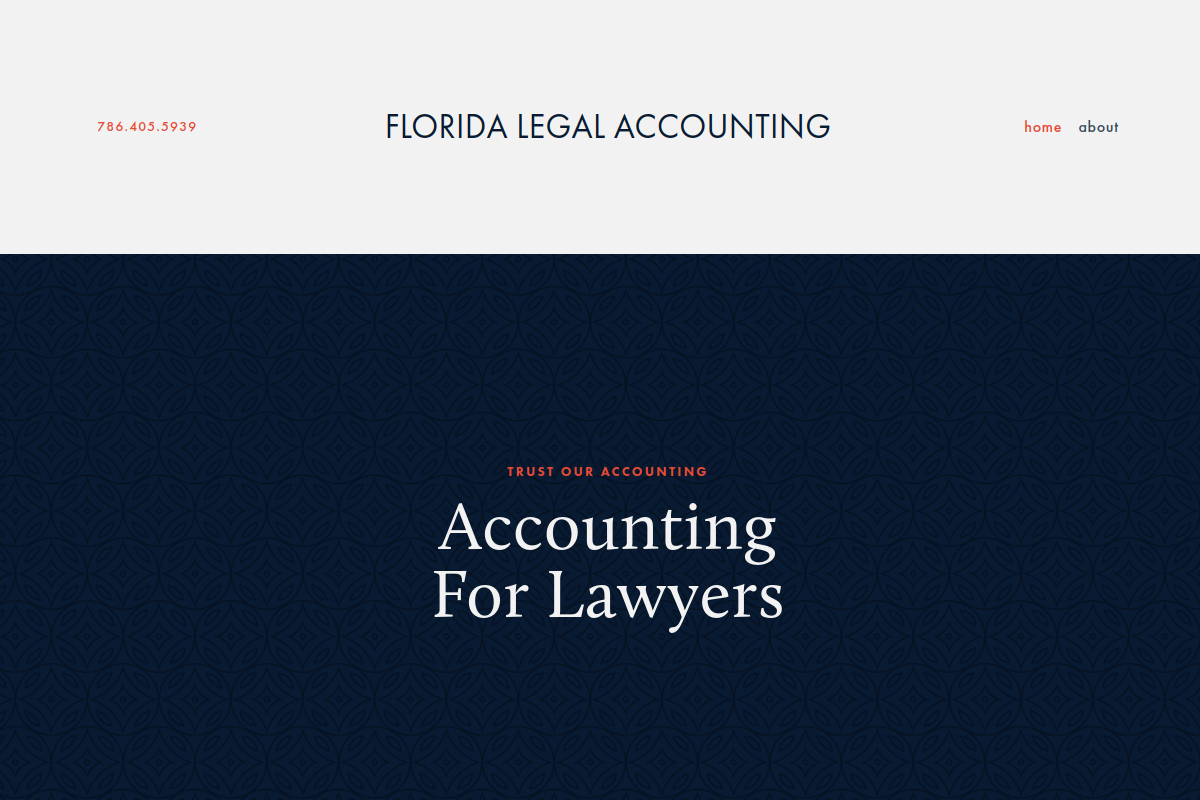 Florida Legal Accounting official website introduction.